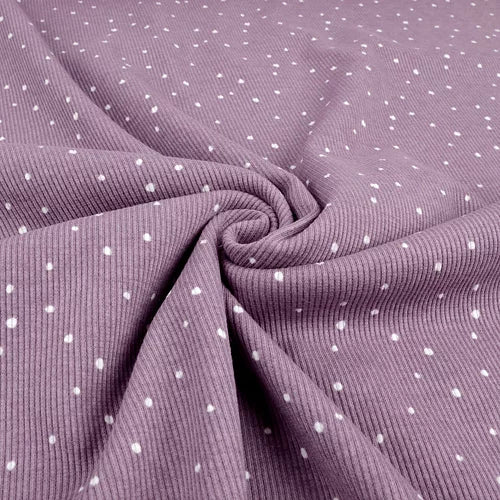 Dots dusty lilac - Rib Jersey - Tygdrömmar