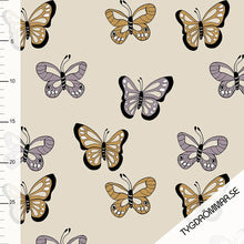 Load image into Gallery viewer, Butterfly cream / dusty lilac - Jersey - Tygdrömmar
