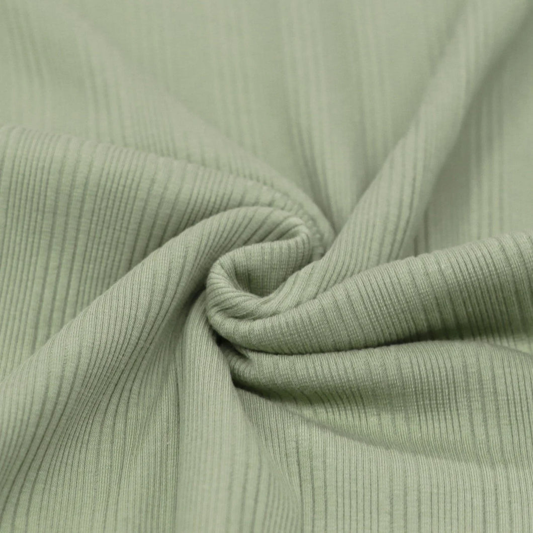 Riffle Stripe Rib Jersey - Dusty green