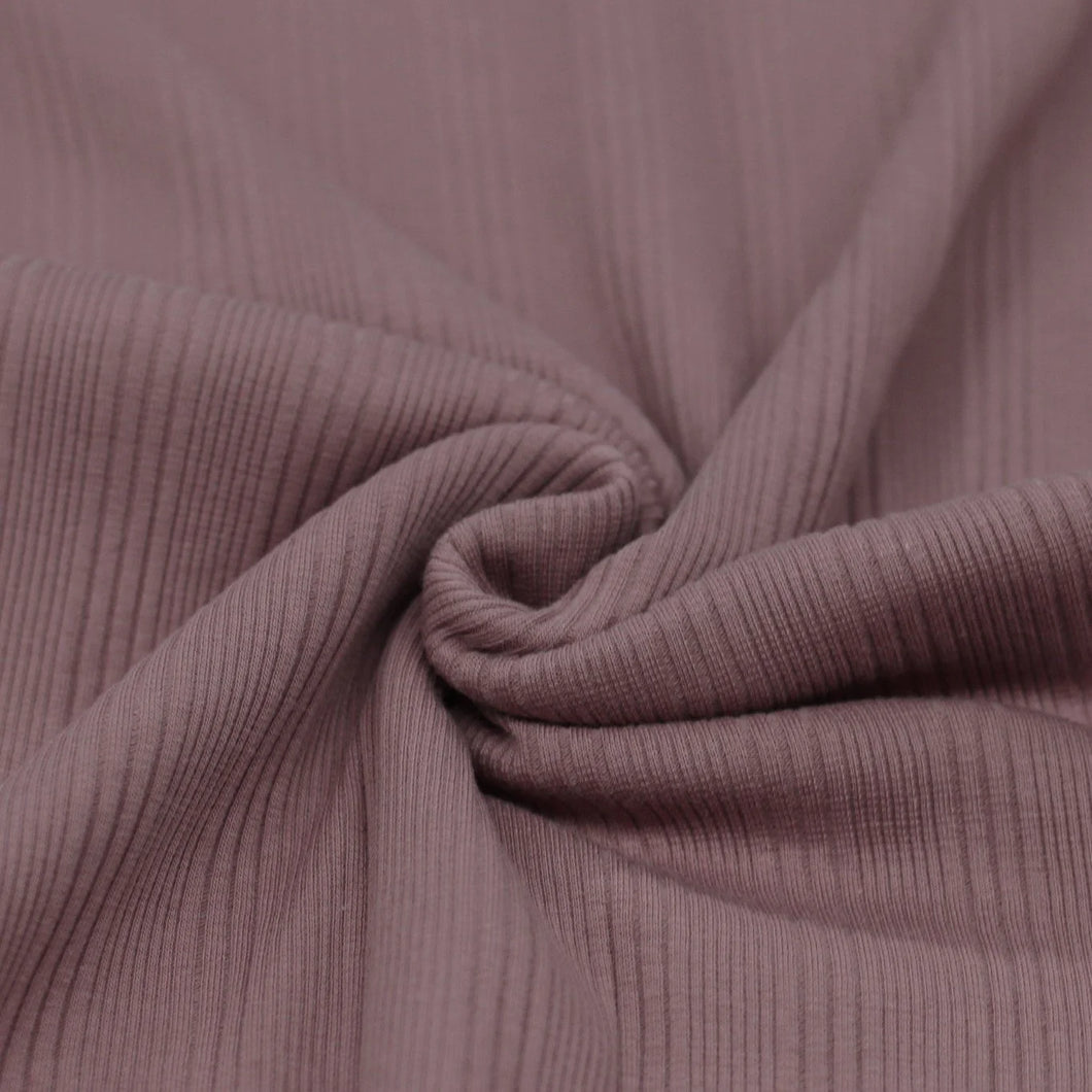 Riffle Stripe Rib Jersey - mauve