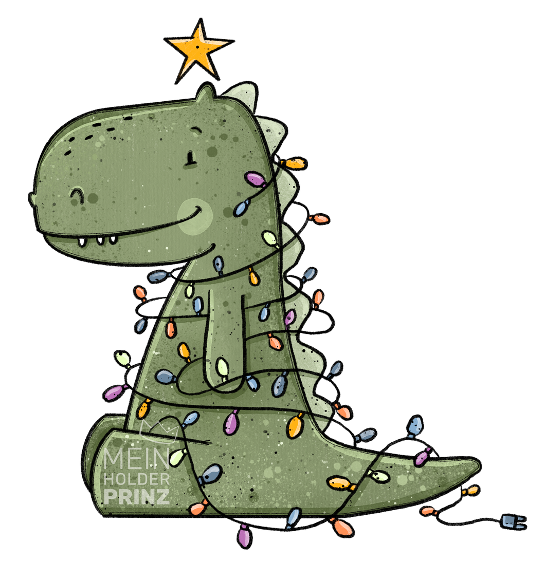 Christmas T-Rex - Bügelbild