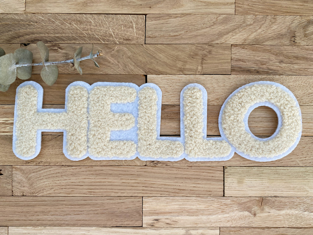 HELLO - Chenille Patch